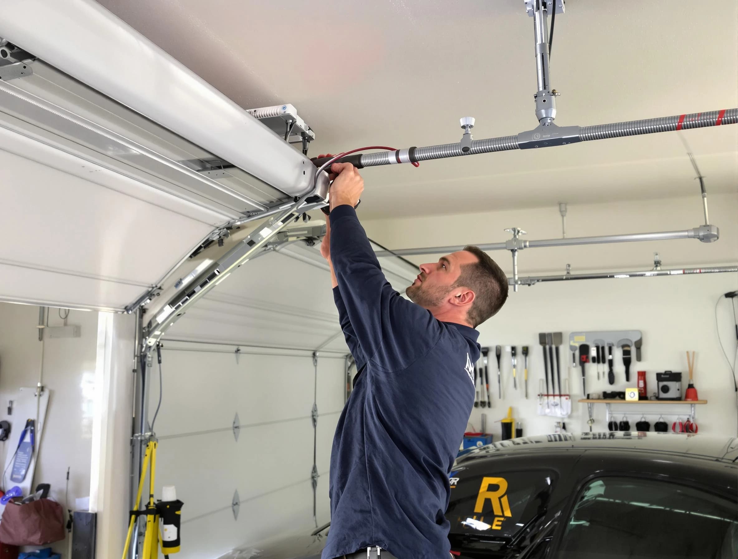 Bridgewater Garage Door Repair technician performing garage door cable repair in Bridgewater