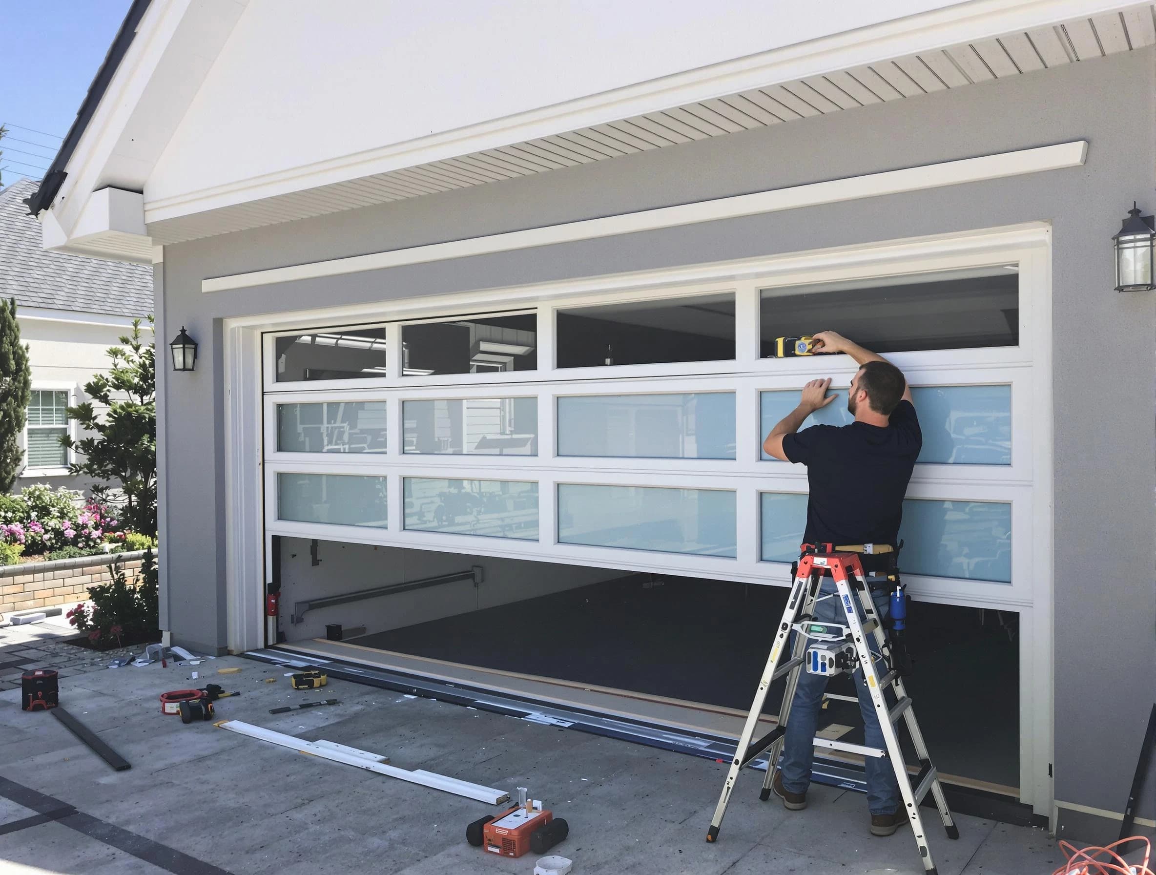 Bridgewater Garage Door Repair team performing garage door replacement in Bridgewater