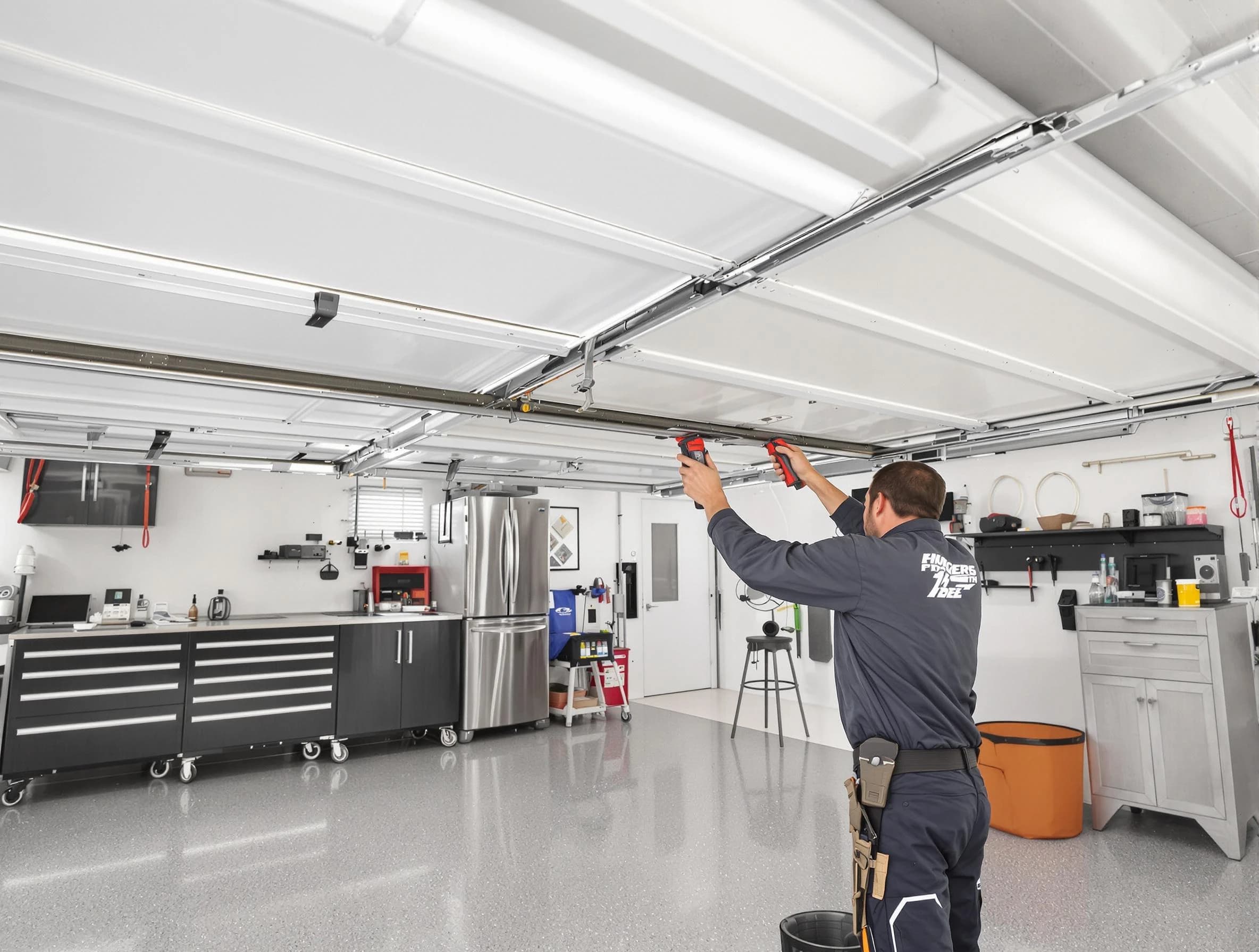 Overhead garage door repair service by Bridgewater Garage Door Repair in Bridgewater