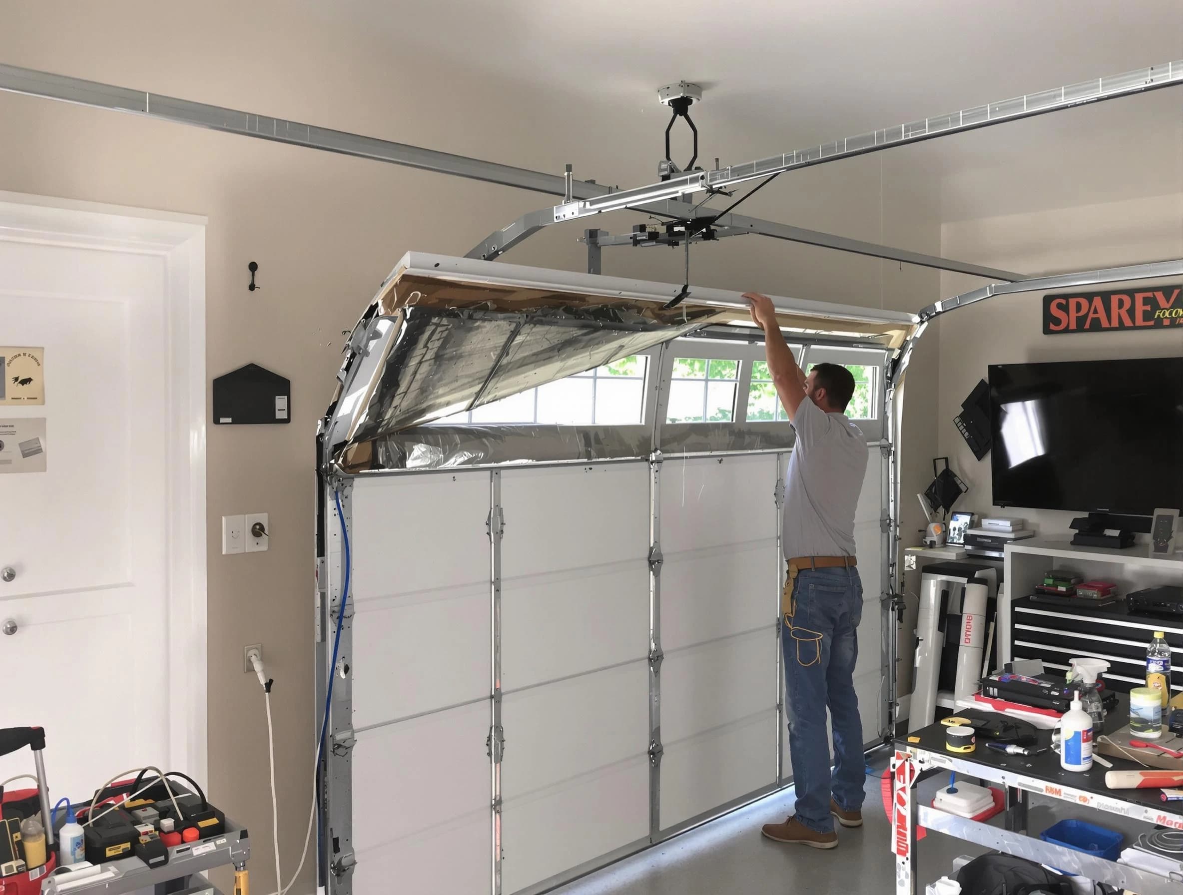 Garage door section replacement by Bridgewater Garage Door Repair in Bridgewater