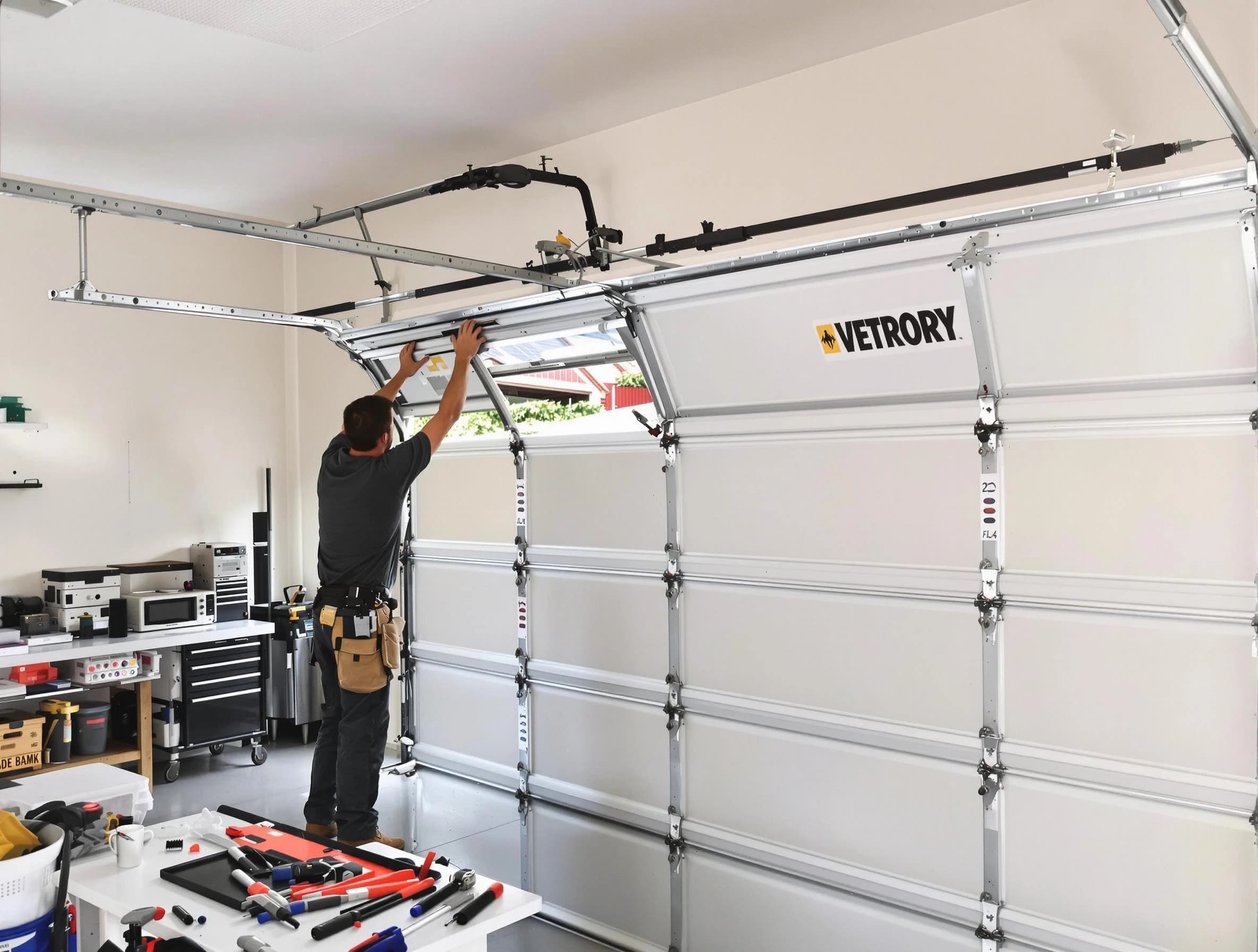 Bridgewater Garage Door Repair technician performing section replacement in Bridgewater