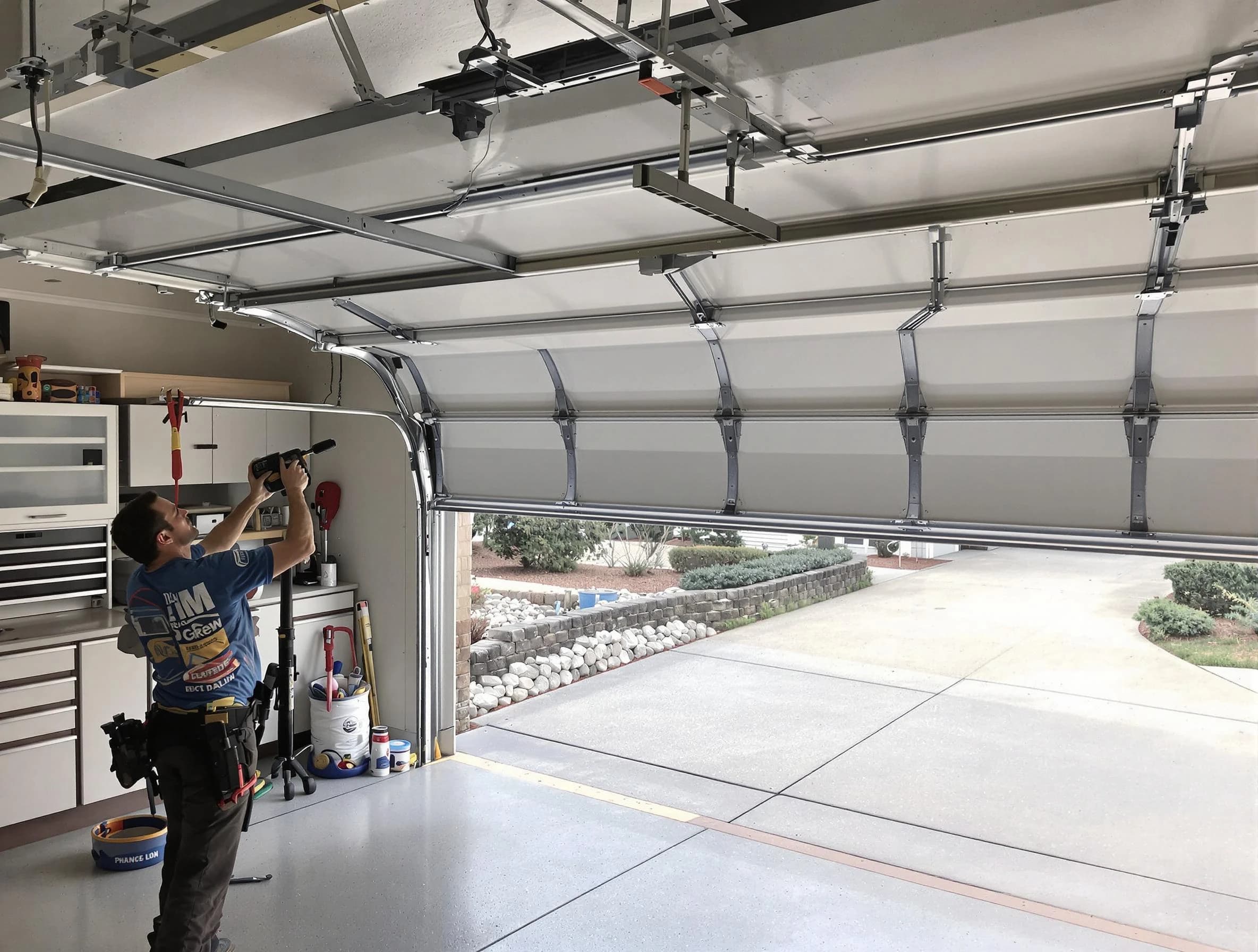 Garage door track repair service by Bridgewater Garage Door Repair in Bridgewater